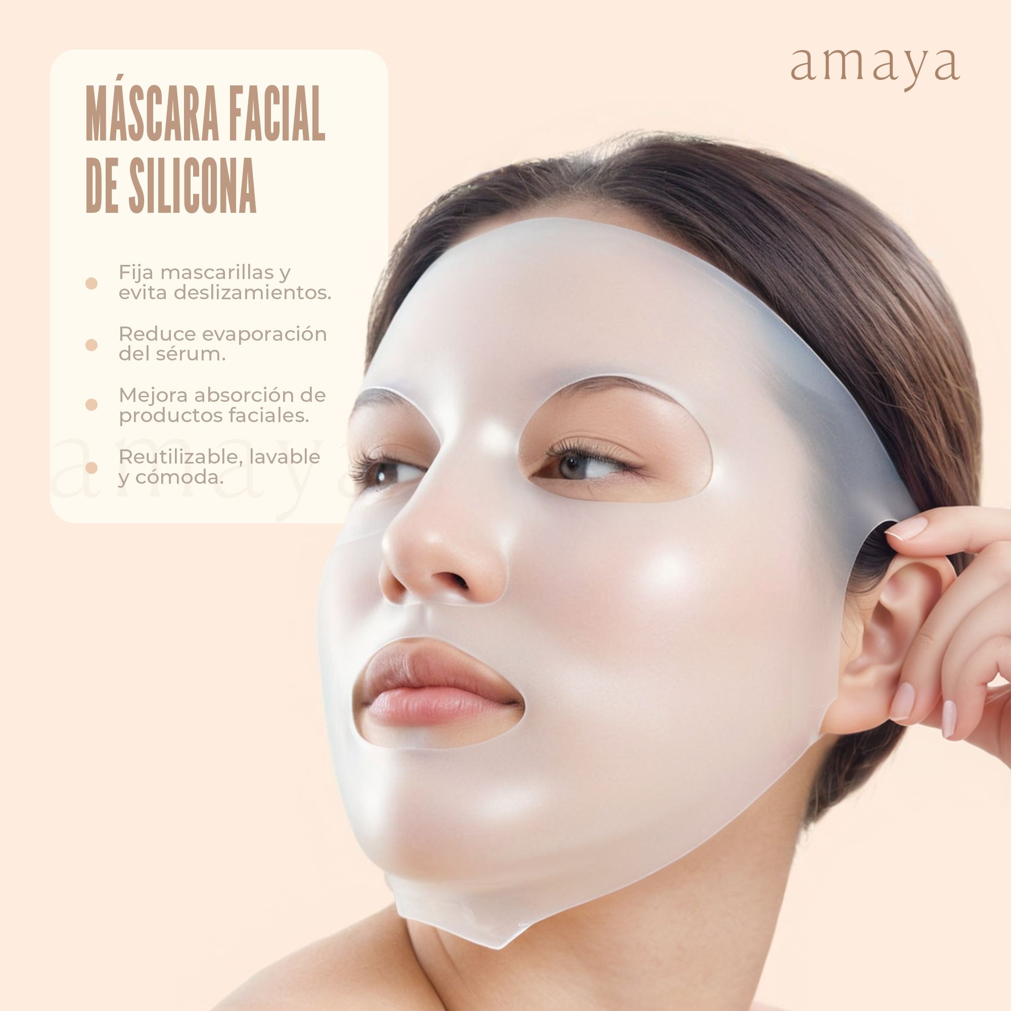 Máscara Facial de Silicona Reutilizable para Skincare