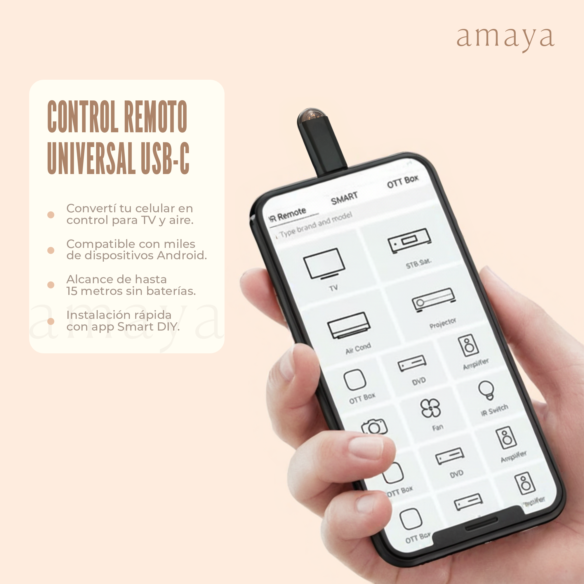 Control Remoto Infrarrojo Universal para Celulares