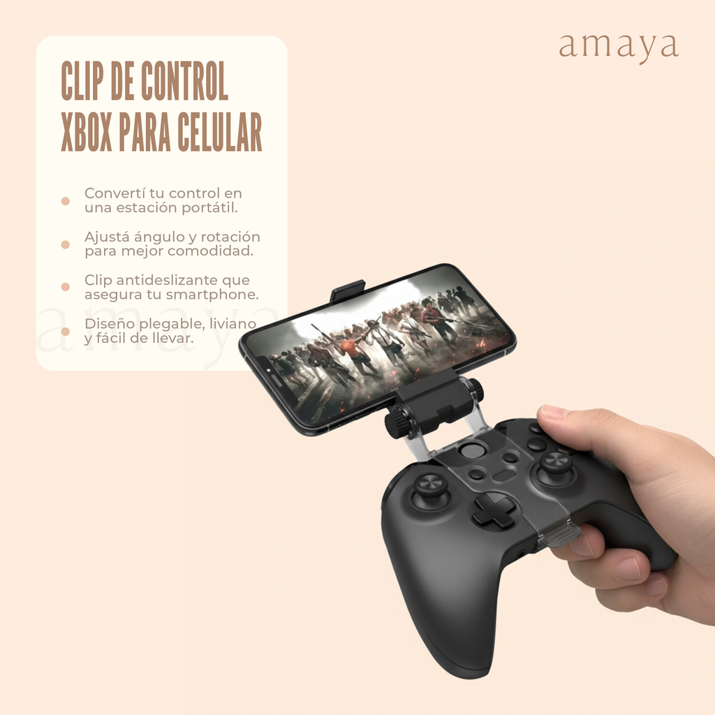 Soporte Ajustable para Control de Xbox con Clip para Celular
