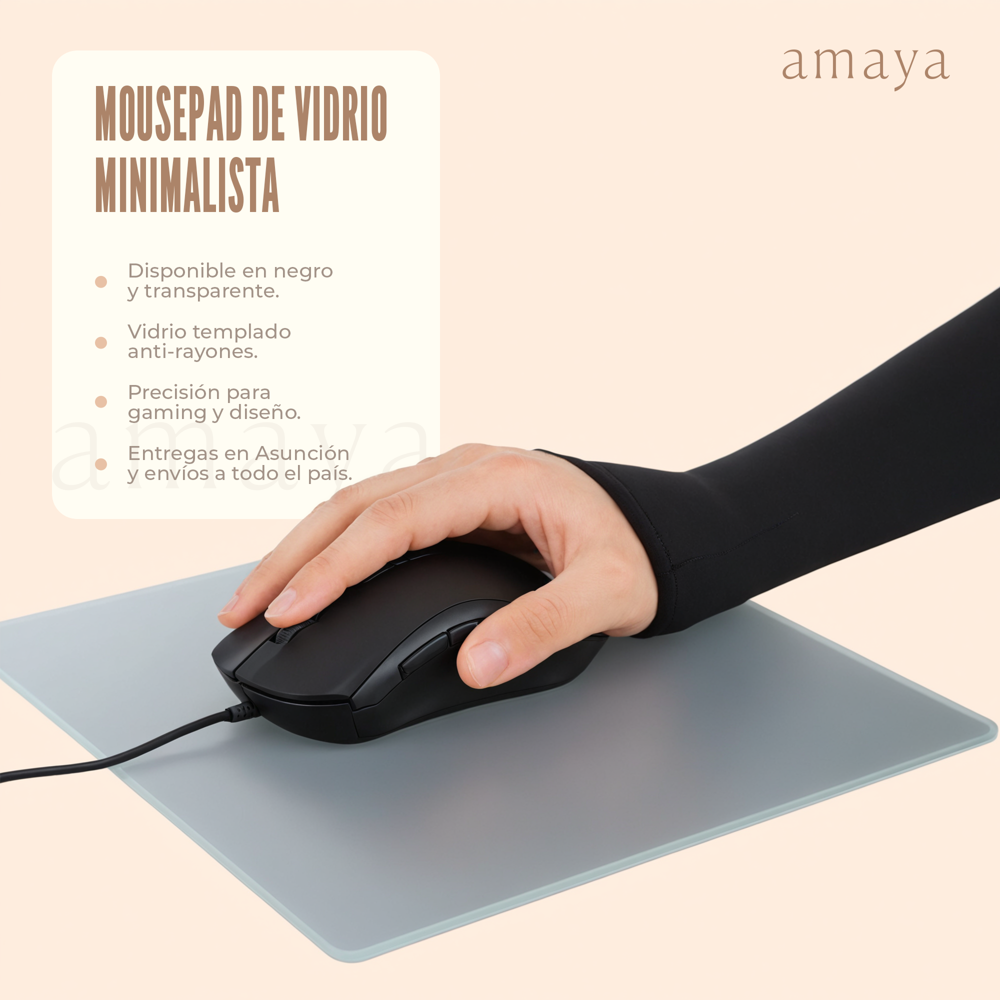 Mousepad de Vidrio Templado Minimalista